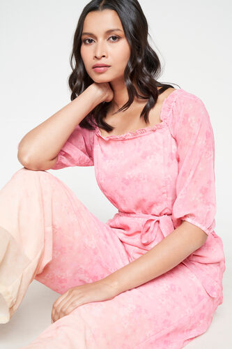 Pink-Orange Ombre Jumpsuit, Orange, image 1